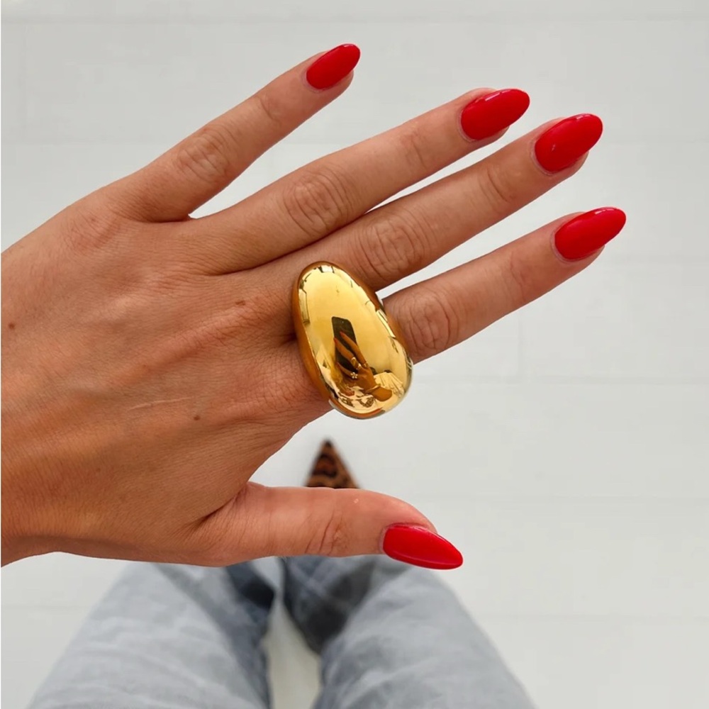 NEW Chunky Gold Nugget Statement Ring